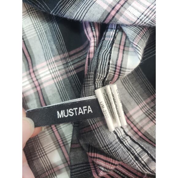 Jeans by Buffalo Mustafa Black Plaid Shirt size 2XL Y2K Grunge Gorpcore - Picture 11 of 12